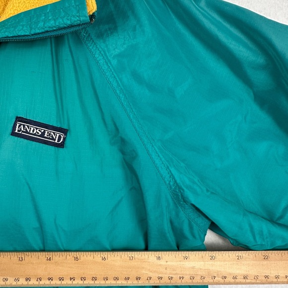Vintage Lands End Womens M Squall Jacket Retro Teal Blue Made in U.S.A. - Picture 14 of 15